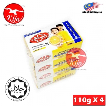Lifebuoy Antibacterial Soap Active Sliver Formula Lemon Fresh 110G X 4PCS #Lifebuoy #Sabun #Mandi #Antibacterial #Lemon